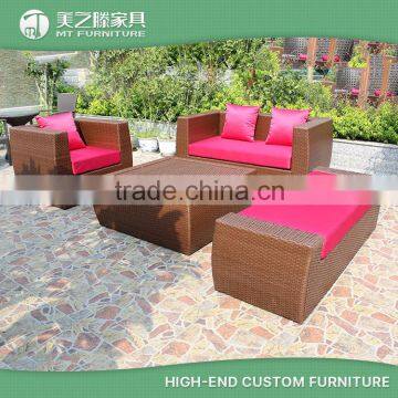 Modern modular pink cusions patio wicker rattan outdoor sofa set for china garden furniture