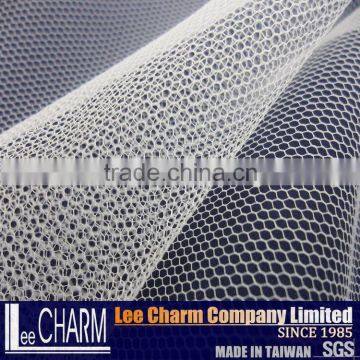 Taiwan 100 Polyester 30D Hexagon Soft White Tulle Net Fabric photo-4