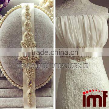 Wedding Bridal Sash Belt, Crystal Pearl Wedding Dress Sash Belt