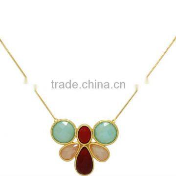 Necklaces, with natural stone, GOLD PLATED