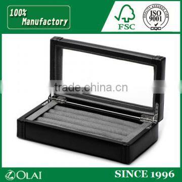 Delicate black pu leather cufflink jewelry packing box