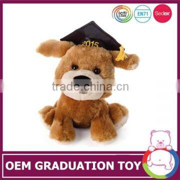 Custom musical graduation stuffed animal pup toy