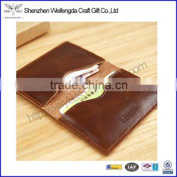 Hot sale high quality bifold genuine leather credit card holder