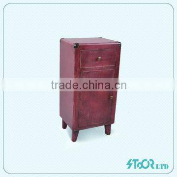 Shabby PU Leather Wine Carrier Wine Bottle Packaging Cabinet