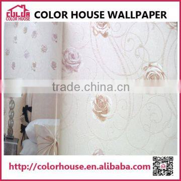 girl bedroom floral wallpaper interior decoration 3D design