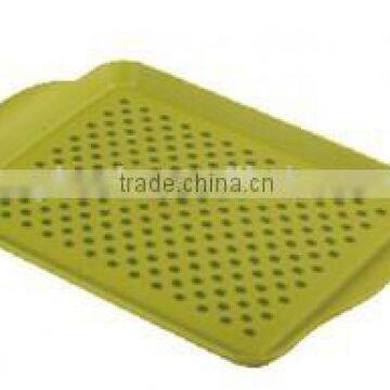 Durable double non-slip food serving tray with handle