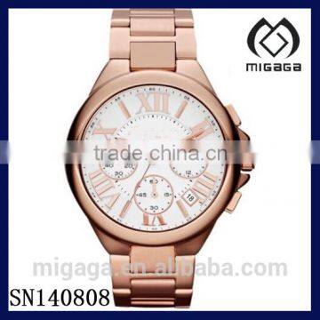 fashion ROSE GOLD PLATED WATCH FOR WOMEN*WOMEN'S CHRONOGRAPH ROSE GOLD TONE STEEL WATCH