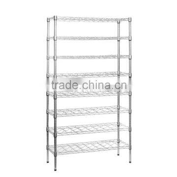 Chrome Wine Rack 8 Shelves Stores and Displays up to 72 Wine Bottles photo-2