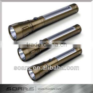 Rechargeable Solar Flashlight CREE Q5 LED aluminium flashlight