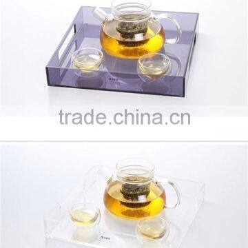 Chinese Supplier Wholesale Acrylic Traditional Tea Tray/Plexiglass Tea Set Stand