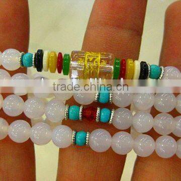 Wholesale fashion gemstone white onyx beads bracelet jewelry