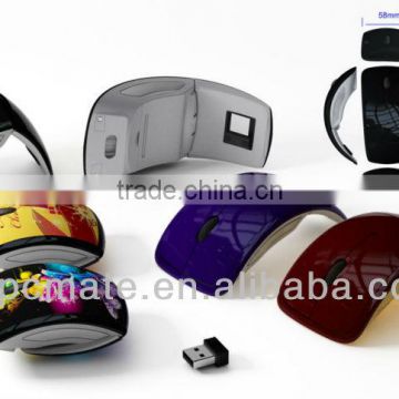 Wireless foldable portable Arc Mouse,Snap-in Transceiver,Brand new USB 2.4Ghz Wireless