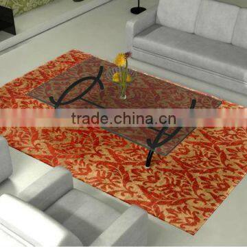 756 Red Damas design carpet 100% woolen carpets