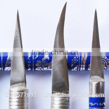 Set of Fruit Carving Knife Handle Carving Stainless Steel,Handmade Thai Style 1 Set Have 3 Pcs. (Blue Color) photo-2