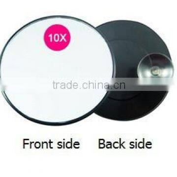 Mini suction cup bathroom wall mirror with 10x magnifying / bathroom stick on wall shaving mirror