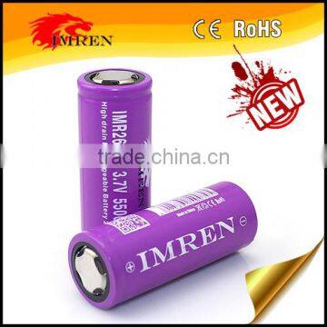 High Drain IMREN IMR 26650 5500mah 60A 3.7v Battery 26650 Cylaid Rechargable Battery