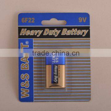 W&S BATT brand 6F22 9V Mercury Free Carbon Zinc Battery (OEM welcomed)