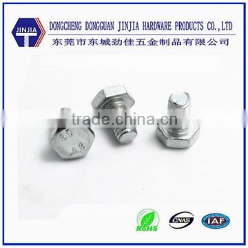 DIN933 grade 4.8 white galvanized standard hex bolt