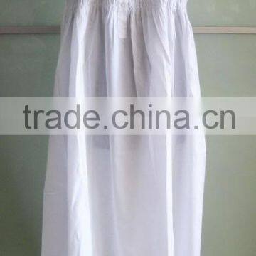 China Leading Technology White Cotton Nightdress