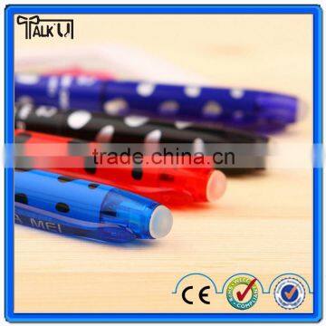 High quality eco friendly heat sensitive erasable water gel ball pen/ office erasable ink ballpoint pen
