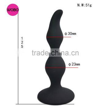 Silicone anal beeds plug with sucker sex toys F020