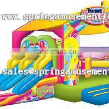 Newest hot sale cheap DUCK Classical inflatable bouncy house and fun slide combo castle for sale