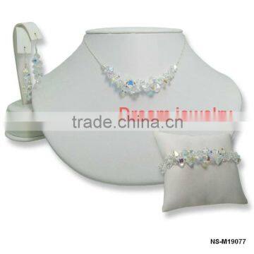 popular fashion chunky crystal necklace set