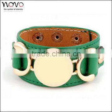 Cuff Bracelet Cheap Leather Bracelets Stainless Steel Monogram Leather Cuff Bracelet photo-6