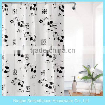 NEW black Cattle Design Bathroom Curtain, Printed PEVA Shower Curtain