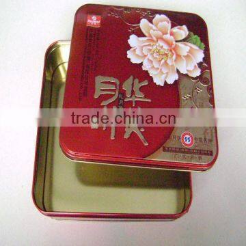 vintage tin box cookie tin with hinged lid empty mooncake tinplate box