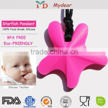 Non-toxic Safe Silicone Bbay Teether Necklace Teeth Toy Teeth Pendant