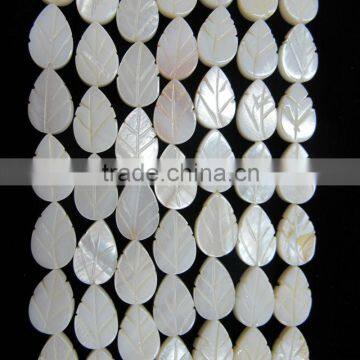 Leaf Shape Beads White Shell Beads Unique Shape Beads