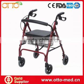 Aluminum folding rollators with seat