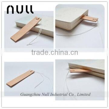 Free embossed logo custom design genuine cowhide leather bookmark