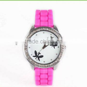 cheap silicone rubber strap lady watch