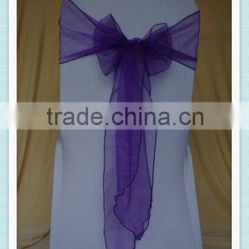 YHS#26 organza polyester banquet wedding wholesale chair cover sash