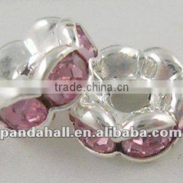 Grade "A" Rhinestone, Pink Wholesale Beads Suppliers(RSB030NF-07)