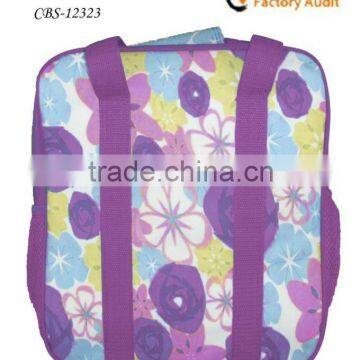 2015 Flower purple Lunch cooler bag