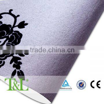 Good quality non woven flock velvet wallpaper