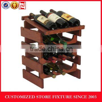 Promotional online 12 bottles wood wine display racks