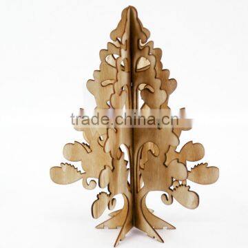 Burned colored wooden innovative gifts christmas diy tree with two pieces wood