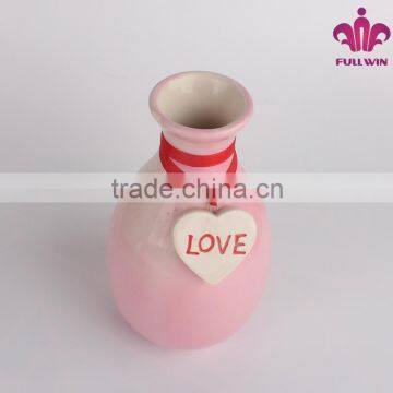 Pink Color and Love Letter Ceramic Wedding Flower Vase for Valentine's Day photo-2
