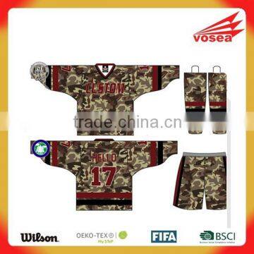 100% Polyester 2015 new design custom camo hockey Jersey