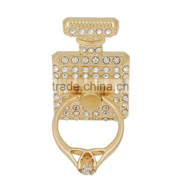 Samco Perfume Bottle Design Multi-Angle 360 Degree Rotating Handmade Crystal- 3D Alloy Portablering Ring Holder for Mobile Phone photo-5