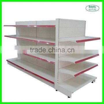 Merchandise display metal gondola supermarket shelf