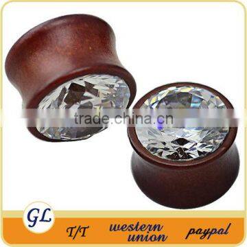 TP04239 zircon natural wood plugs piercing wood ear stretcher