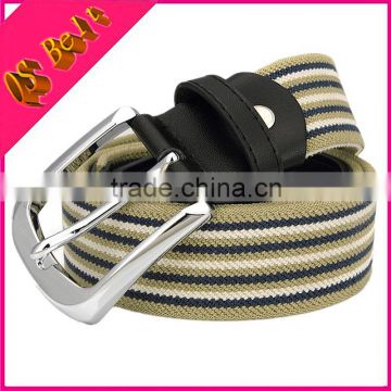 Men Pin Buckle Elastic Canvas Belt Minimalist Fashion Hit Color Knit Belt