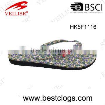 2016 New Design Women Flower Transfer Printing Flat FlipFlops Cool Outdoor Slipper Samdals