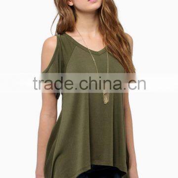 Woman's casual loose sexy strapless cotton T Shirt