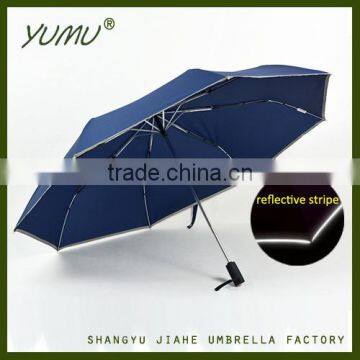 27" Reflective Stripe Umbrella, Automatic Folding Umbrella